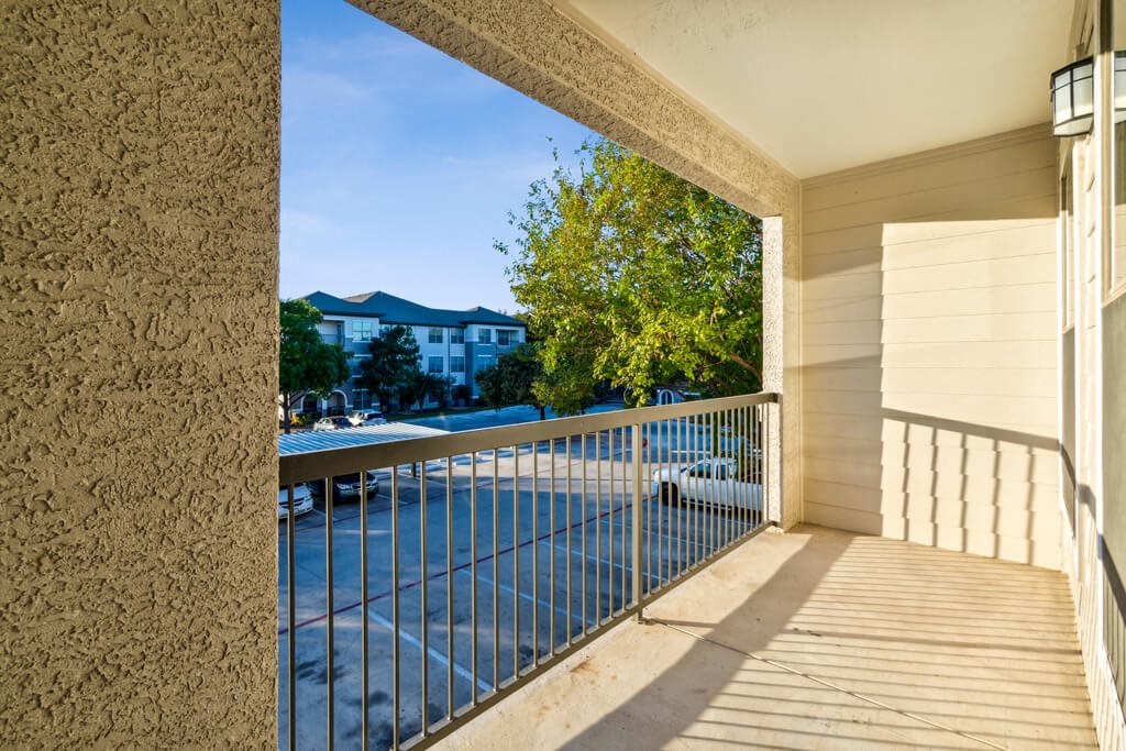 Apartment balcony at The Sorento Apartments in San Antonio TX